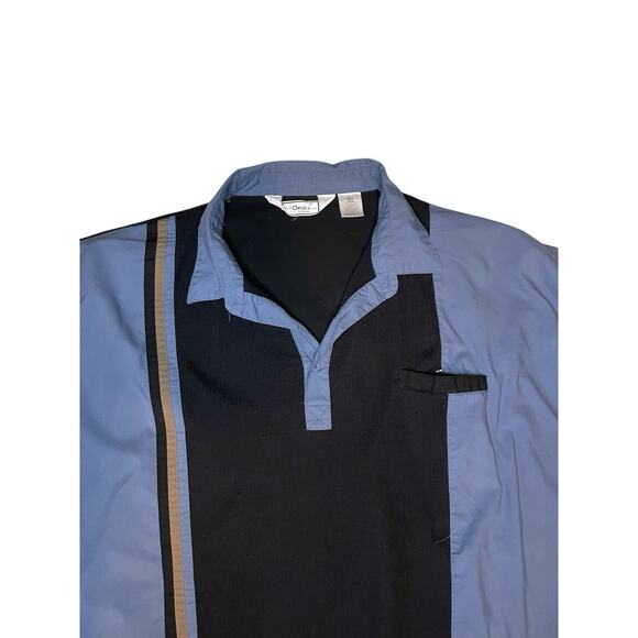 VTG 80s 90s Striped Palmland Longsleeve Banded Polo Shirt 6XLT Colorblock Dad - Picture 3 of 4